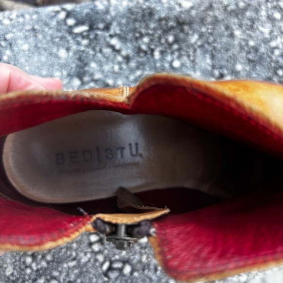 Bed Stu Lydyi platform Leather Ankle Boots Size 7 - Picture 10 of 12